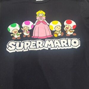 Super Mario princess peach and toad Nintendo y2k retro gamer medium Black shirt